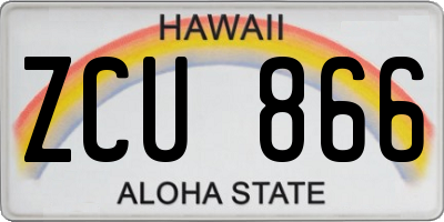 HI license plate ZCU866