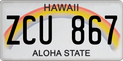 HI license plate ZCU867