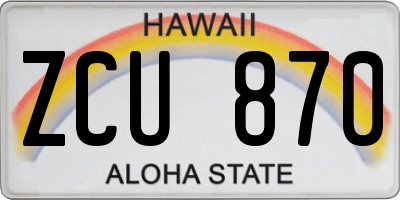 HI license plate ZCU870