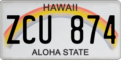 HI license plate ZCU874