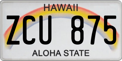 HI license plate ZCU875