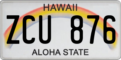 HI license plate ZCU876