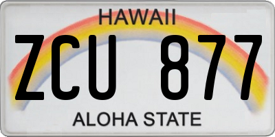 HI license plate ZCU877