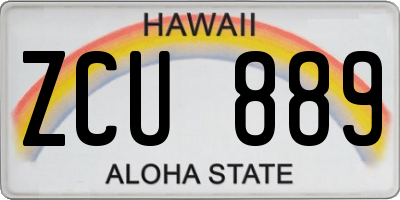 HI license plate ZCU889