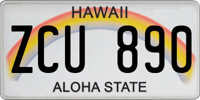 HI license plate ZCU890
