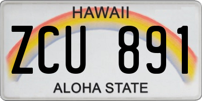 HI license plate ZCU891
