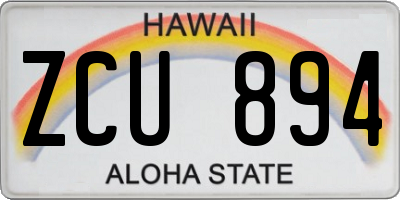 HI license plate ZCU894