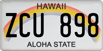 HI license plate ZCU898