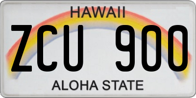 HI license plate ZCU900