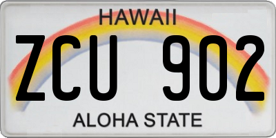 HI license plate ZCU902