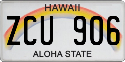 HI license plate ZCU906