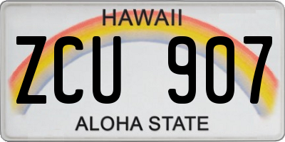 HI license plate ZCU907