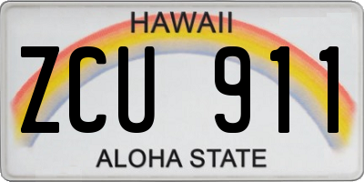 HI license plate ZCU911