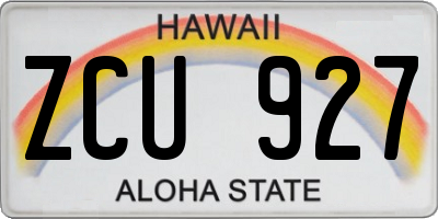 HI license plate ZCU927