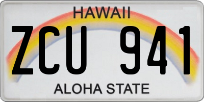 HI license plate ZCU941