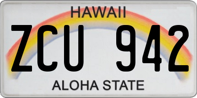 HI license plate ZCU942