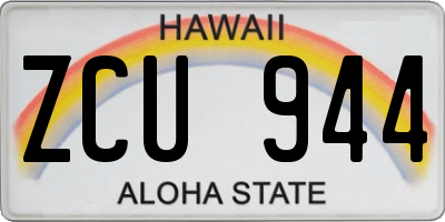 HI license plate ZCU944