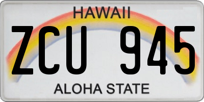 HI license plate ZCU945