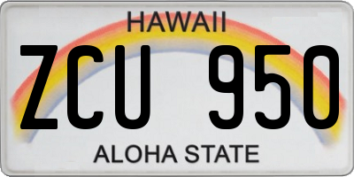 HI license plate ZCU950