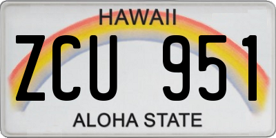 HI license plate ZCU951