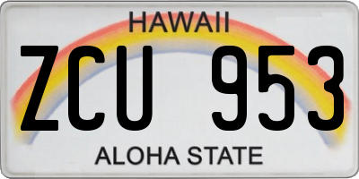 HI license plate ZCU953