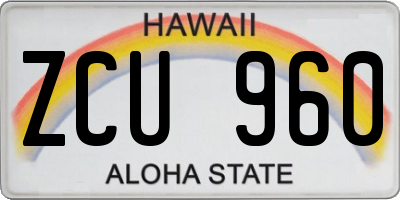 HI license plate ZCU960