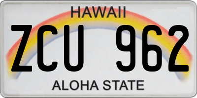 HI license plate ZCU962