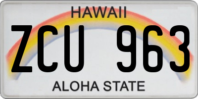 HI license plate ZCU963