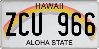 HI license plate ZCU966