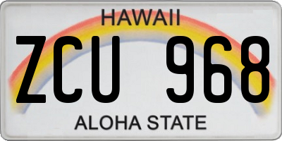 HI license plate ZCU968