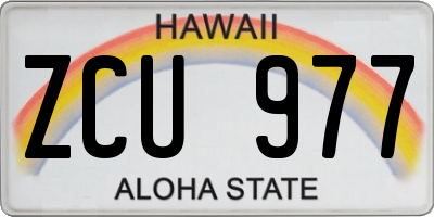 HI license plate ZCU977