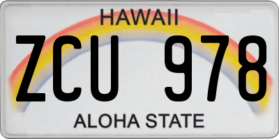 HI license plate ZCU978