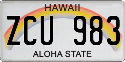 HI license plate ZCU983