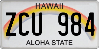 HI license plate ZCU984