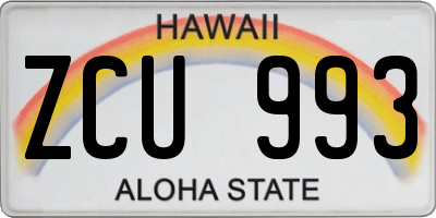 HI license plate ZCU993