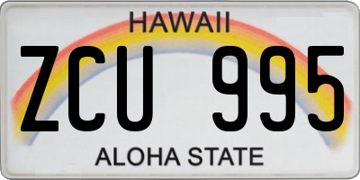 HI license plate ZCU995