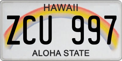 HI license plate ZCU997