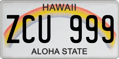 HI license plate ZCU999