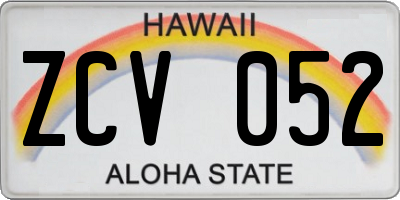 HI license plate ZCV052