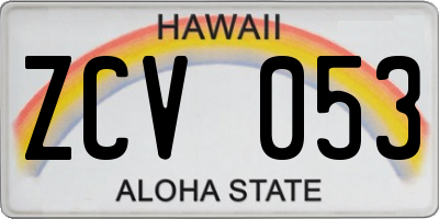 HI license plate ZCV053