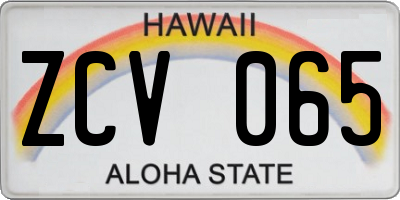HI license plate ZCV065