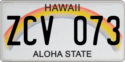 HI license plate ZCV073