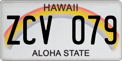 HI license plate ZCV079