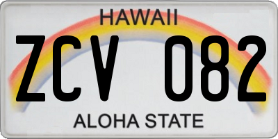 HI license plate ZCV082