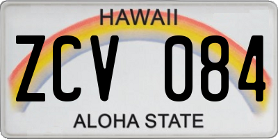 HI license plate ZCV084
