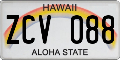 HI license plate ZCV088