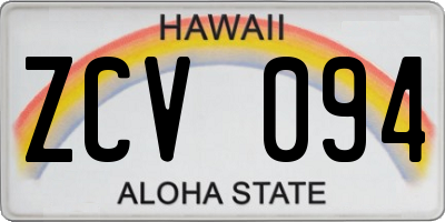 HI license plate ZCV094