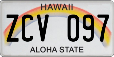 HI license plate ZCV097