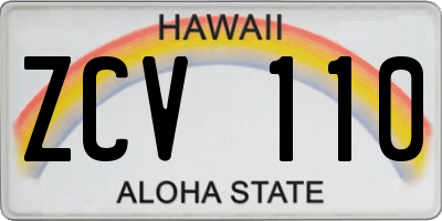 HI license plate ZCV110