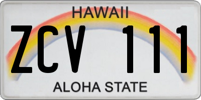 HI license plate ZCV111